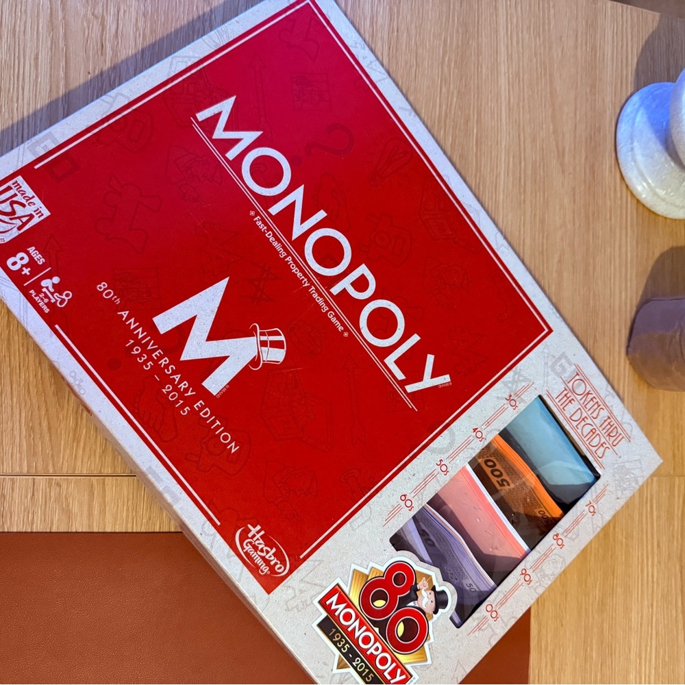 Hasbro Monopoly 80th Anniversary Edition - Red and White